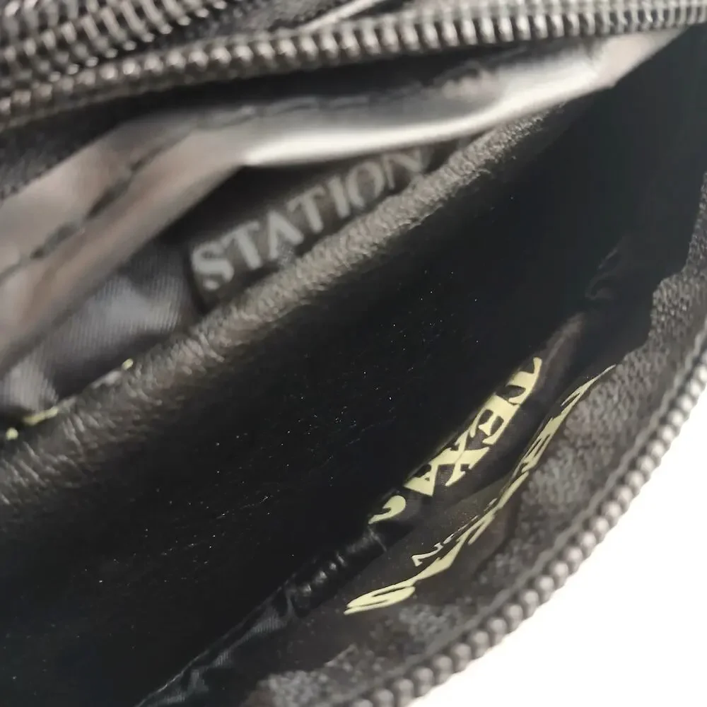 Texas Station Gambling Hall Black Leather Fanny Pack Waist Bag Vintage Promo